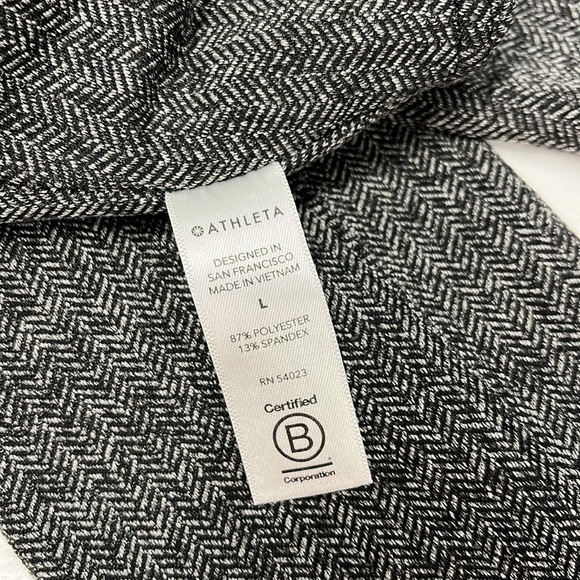 Athleta Gray Delaney Herringbone Pants Women’s Large Fitted Textured Leggings - Picture 12 of 16